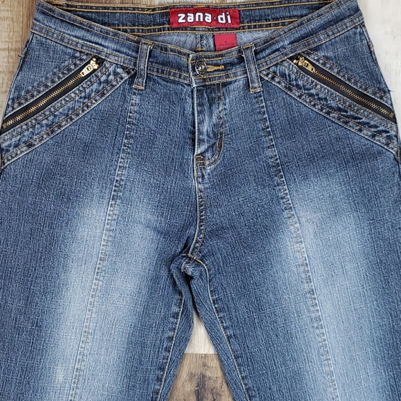 Zana di Split Leg High Rise Flare Jeans Sz 5 - Picture 3 of 7